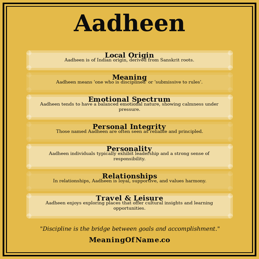 Aadheen name meaning poster