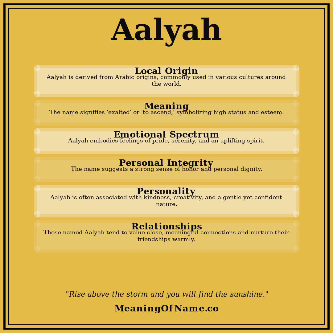 Aalyah name meaning poster