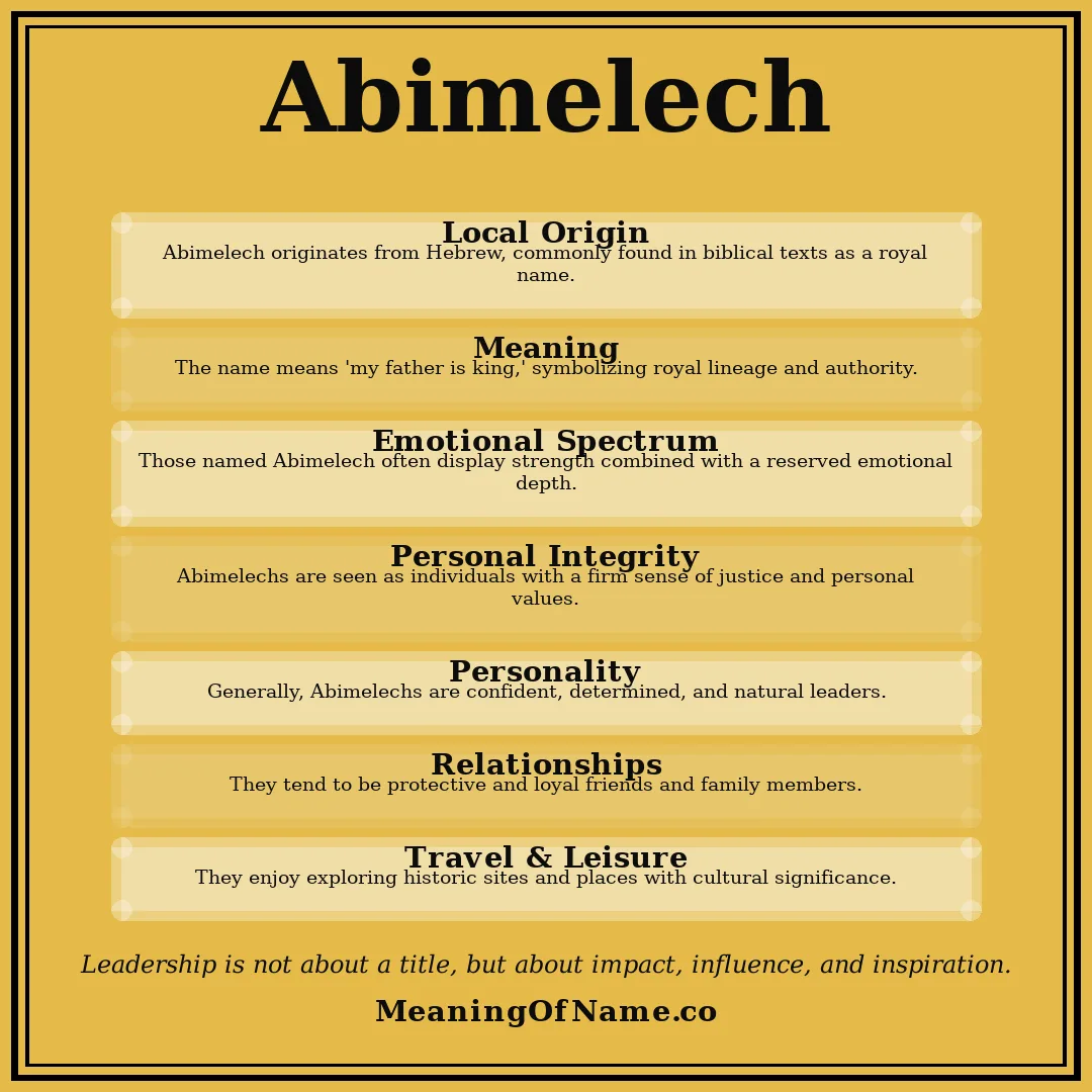 Abimelech name meaning poster