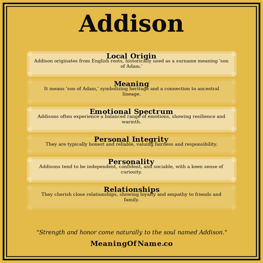 Addison name meaning poster