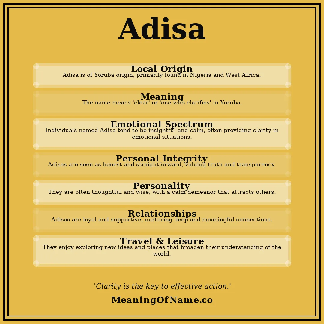 Adisa name meaning poster