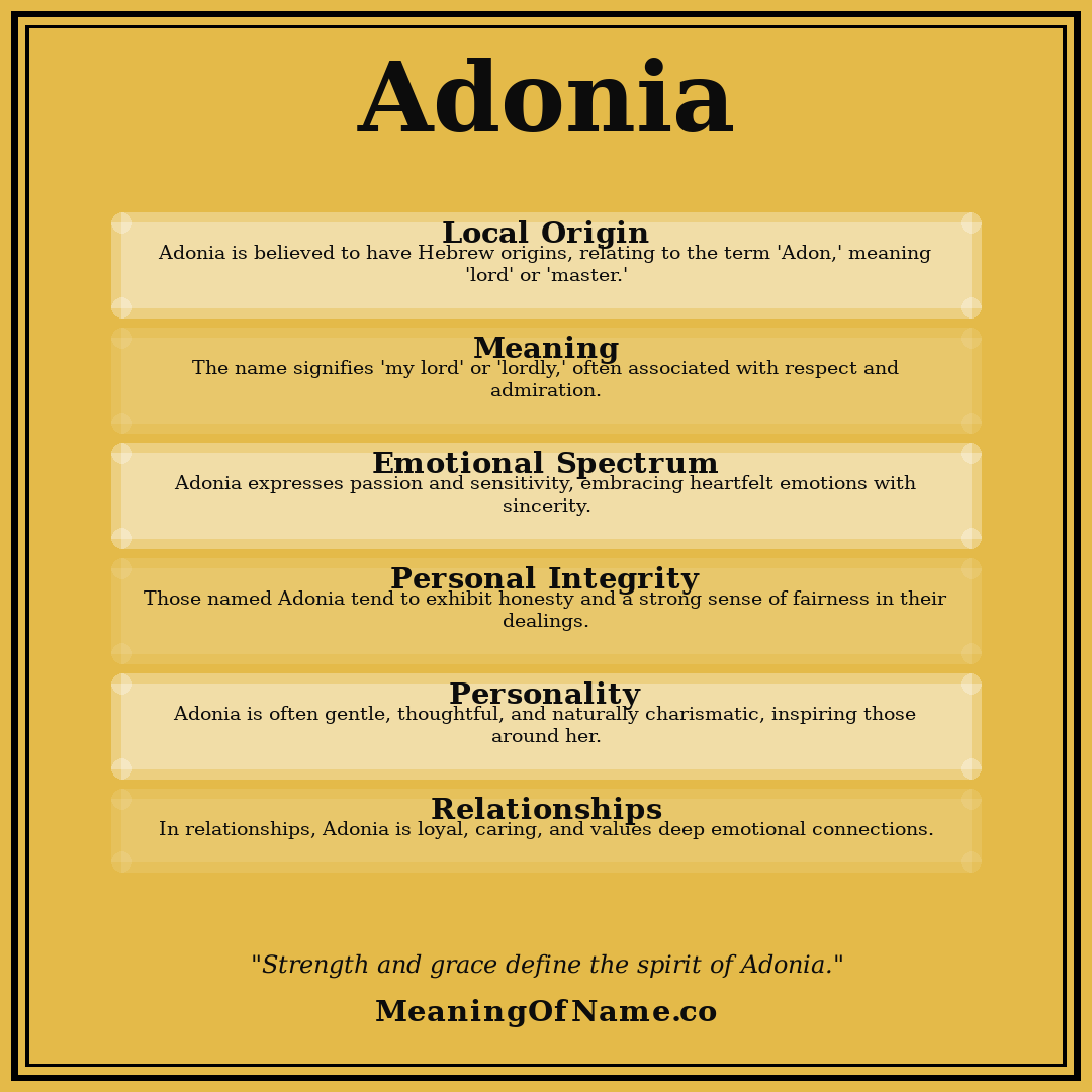 Adonia name meaning poster