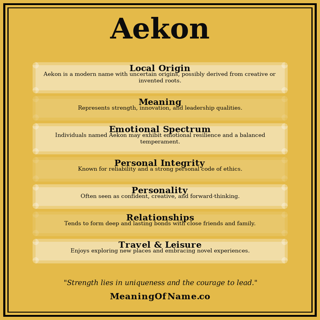 Aekon name meaning poster