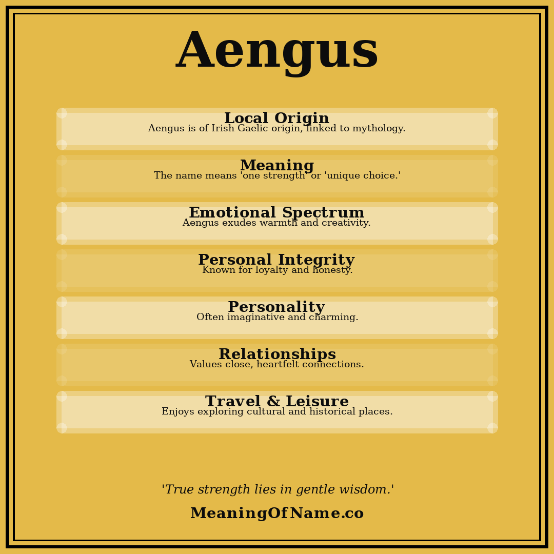 Aengus name meaning poster