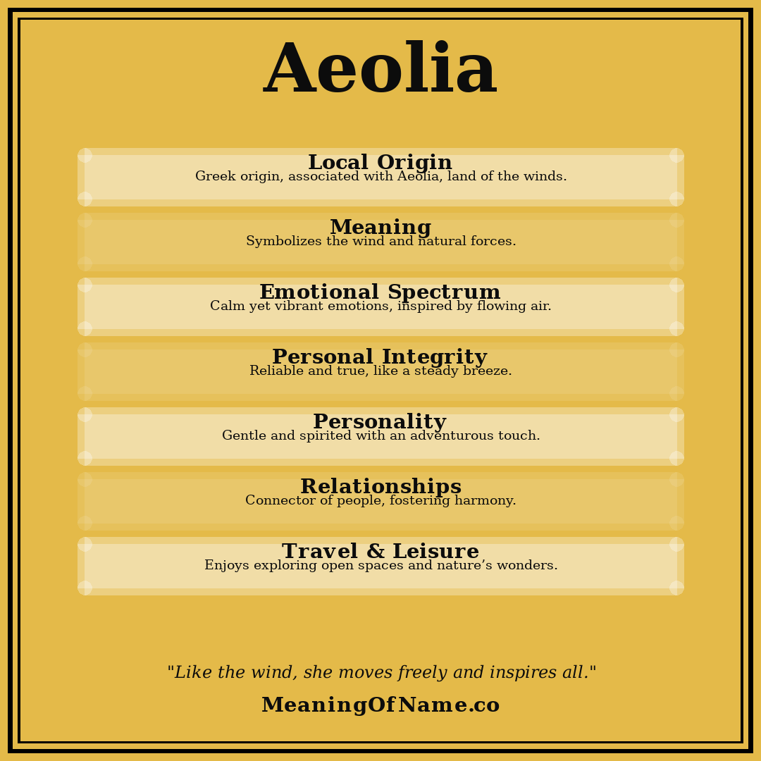 Aeolia name meaning poster