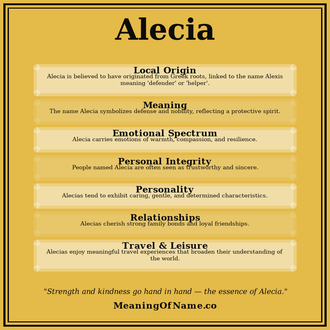 Alecia name meaning poster