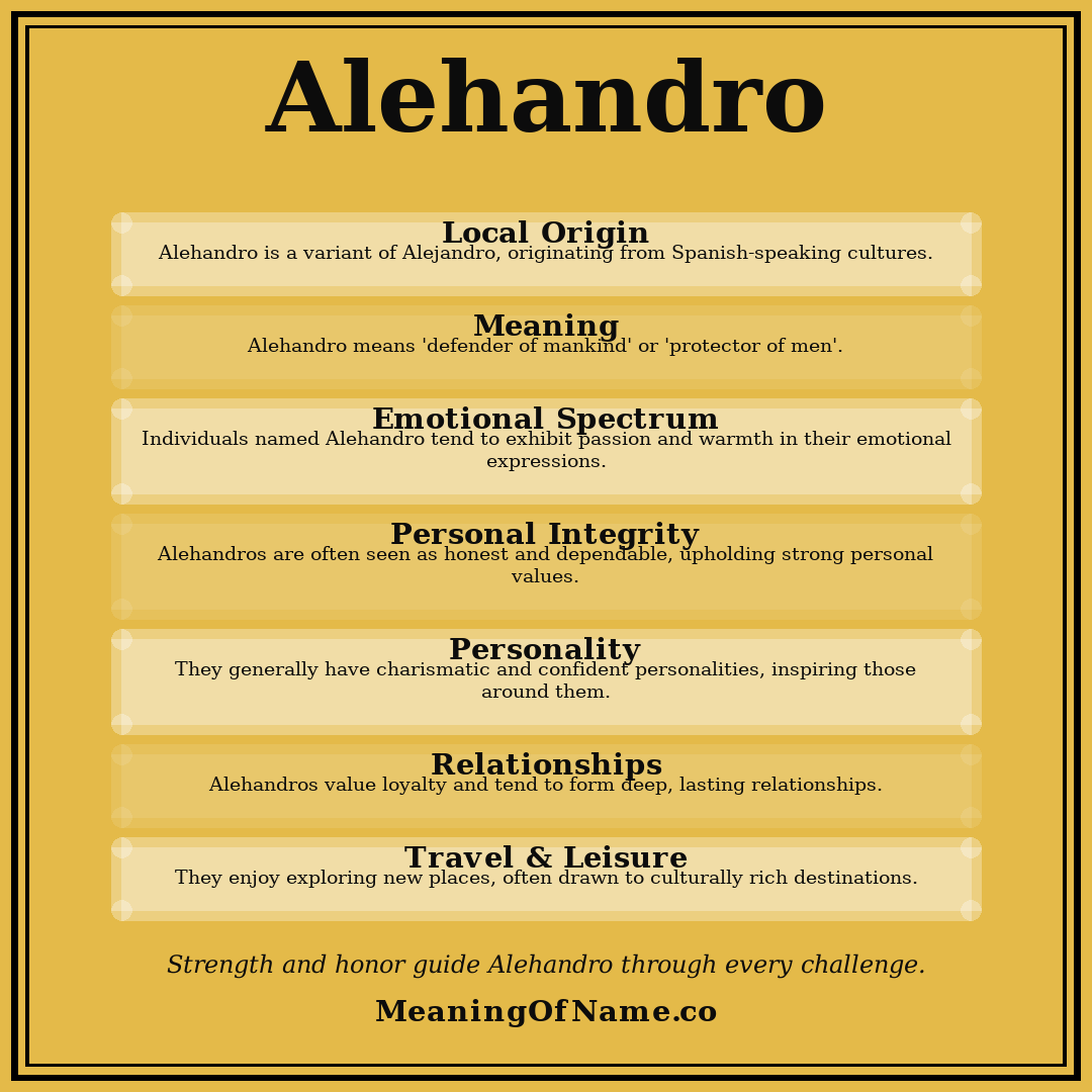Alehandro name meaning poster