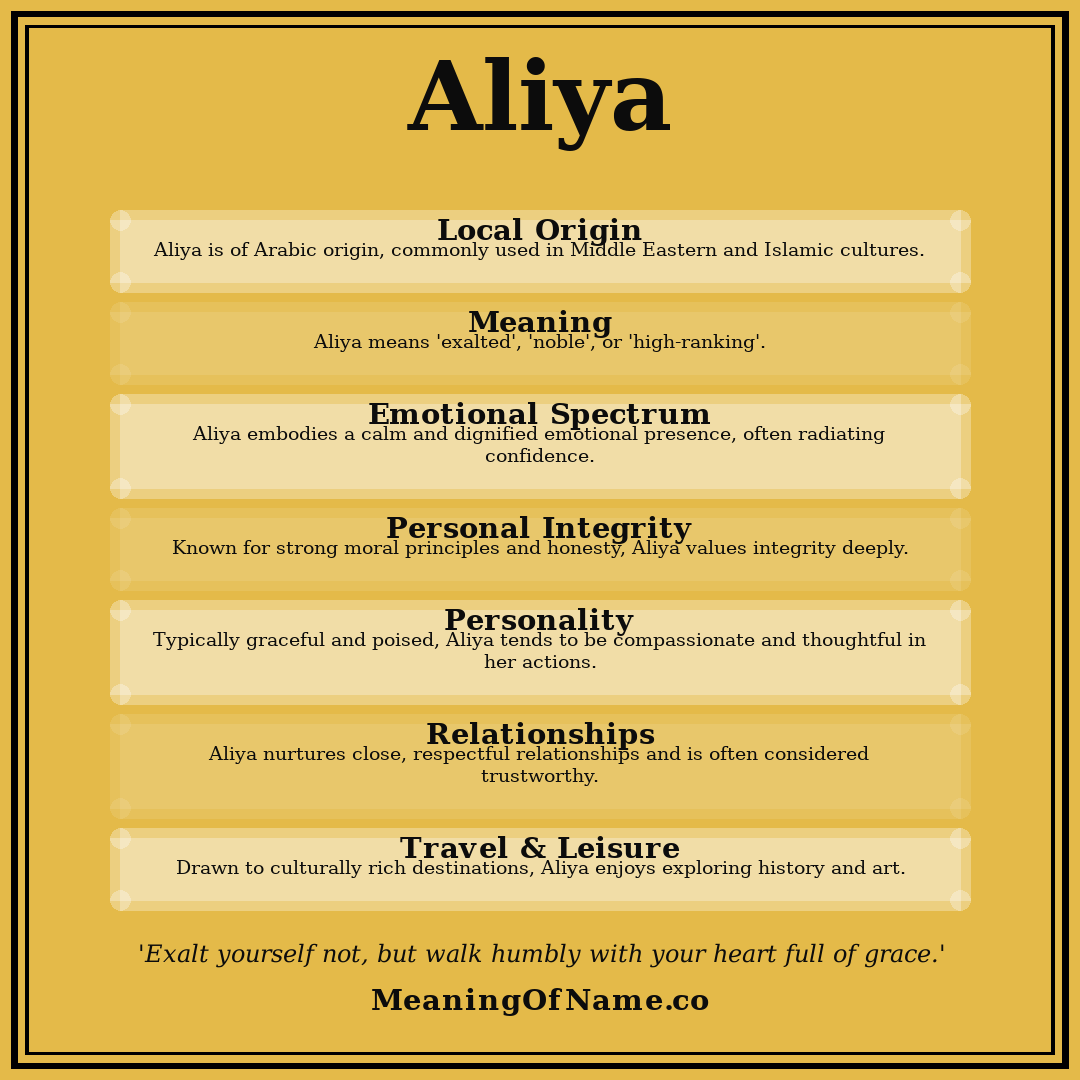 Aliya name meaning poster