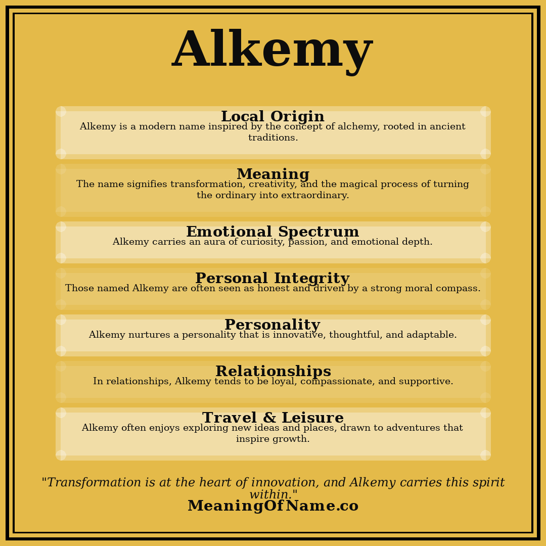Alkemy name meaning poster