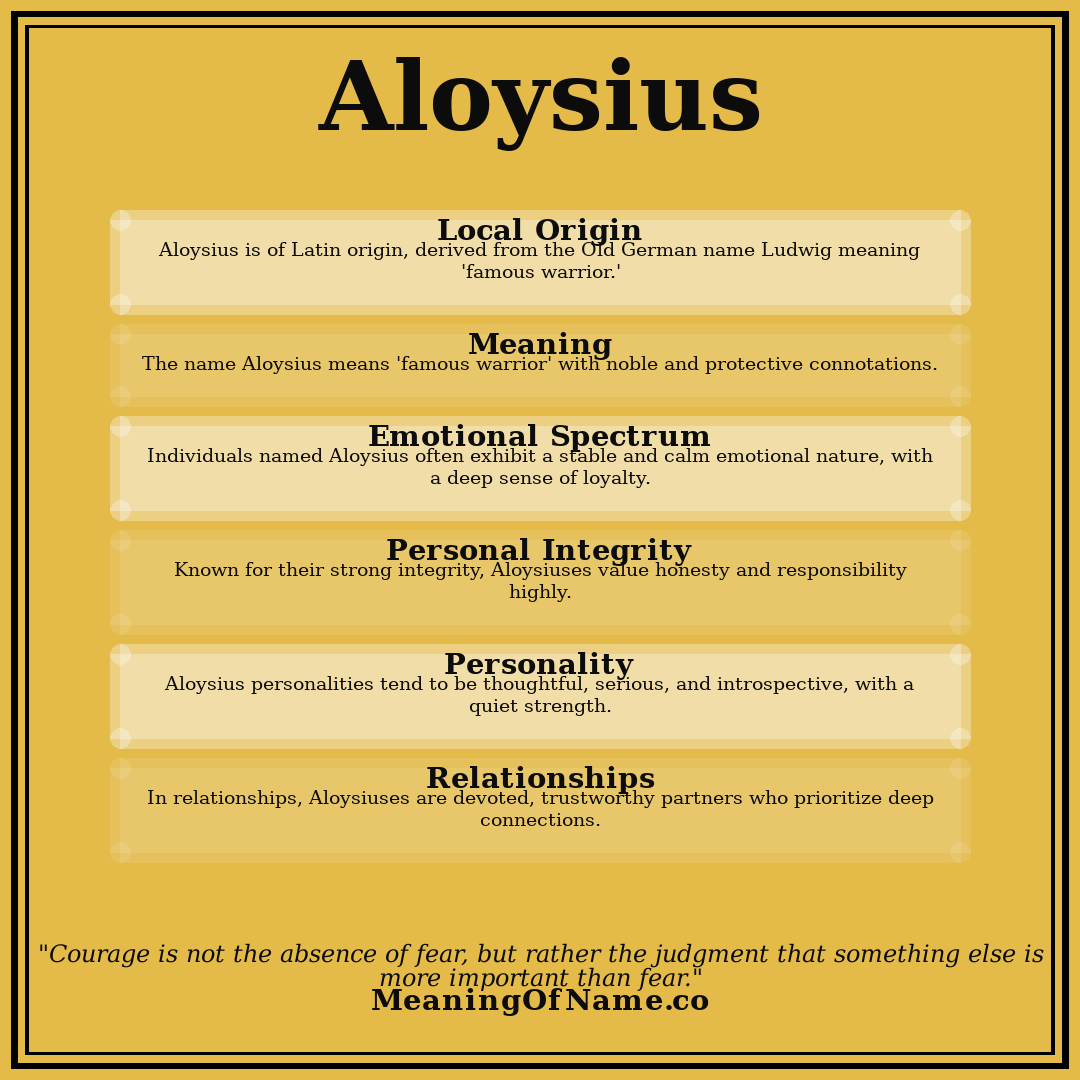 Aloysius name meaning poster