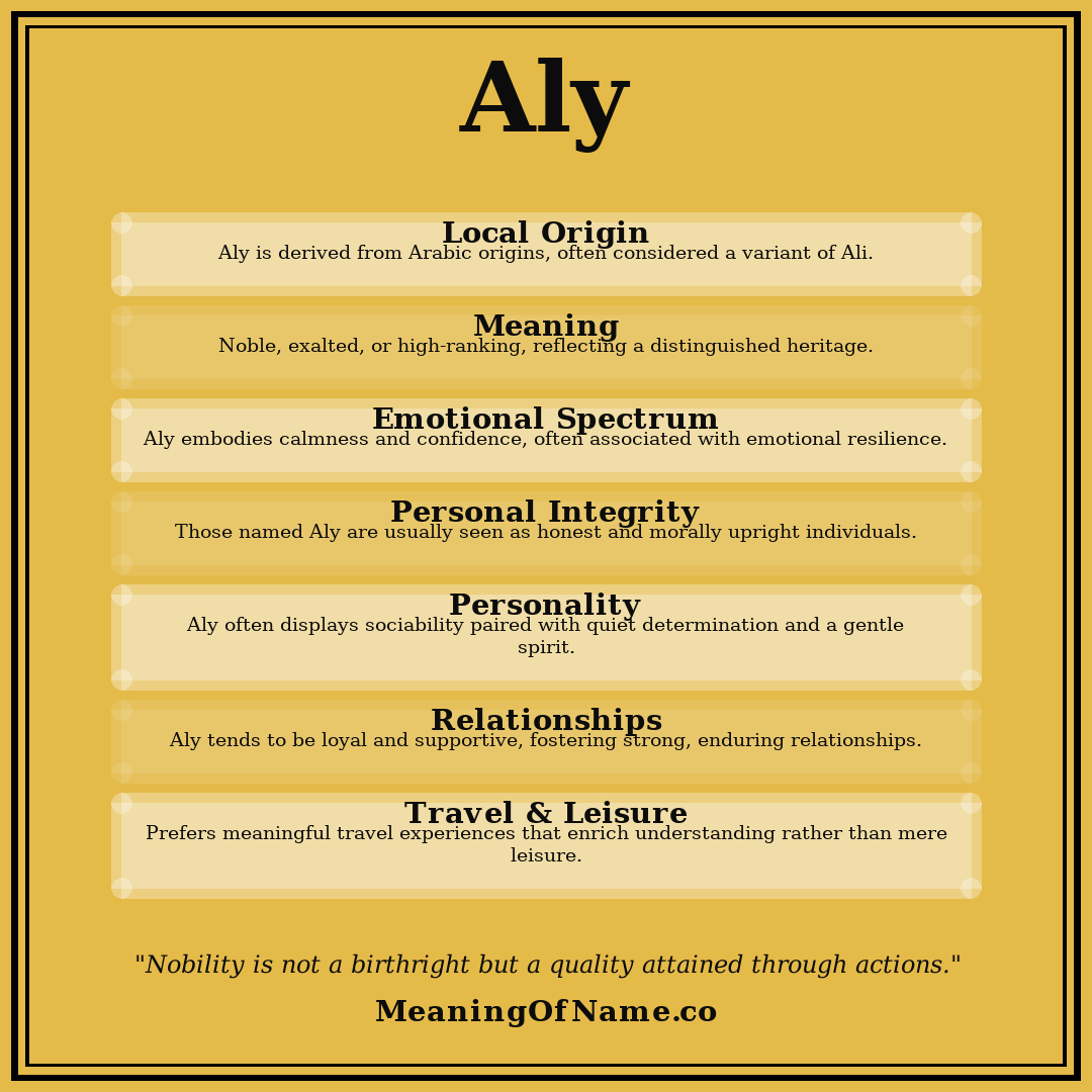 Aly name meaning poster