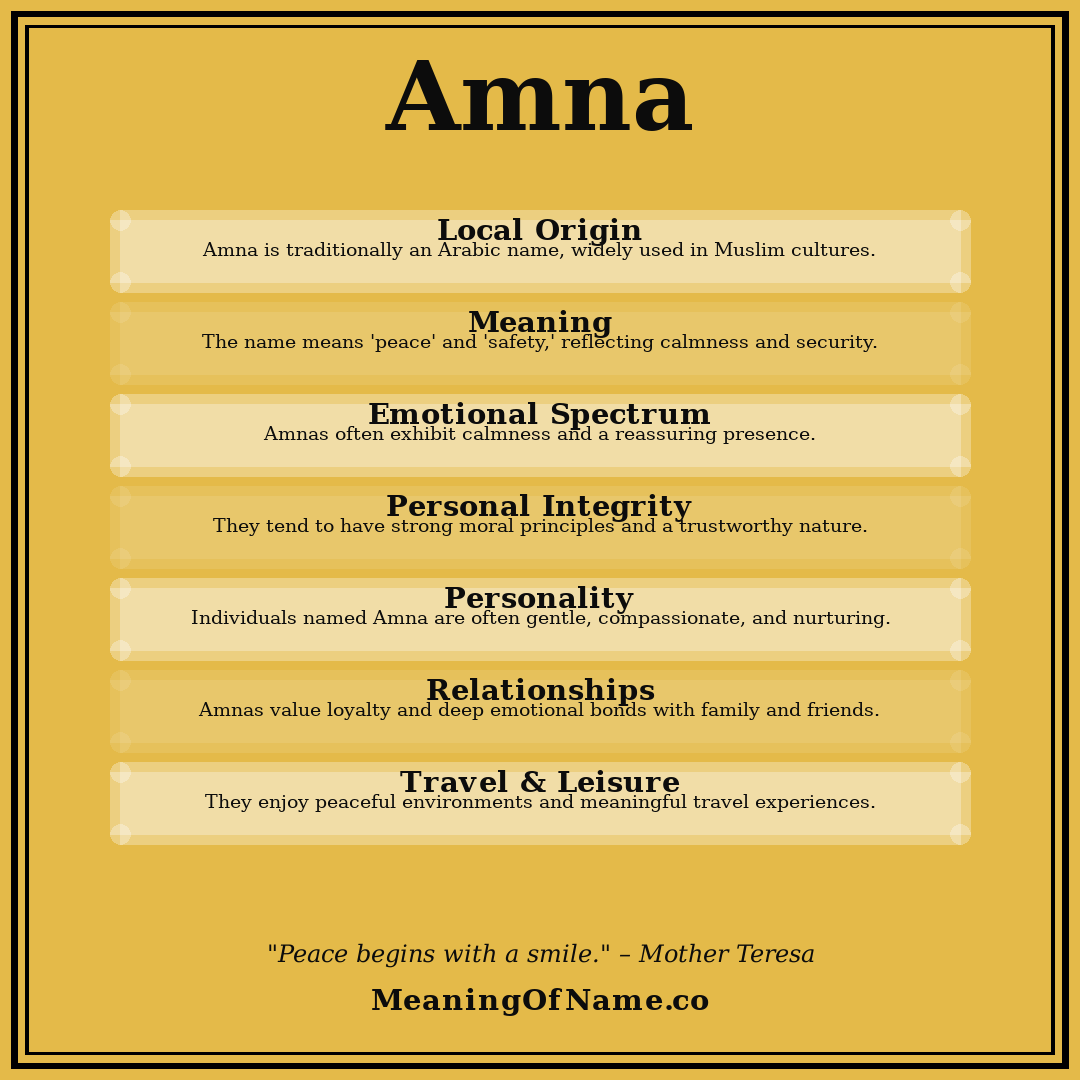 Amna name meaning poster