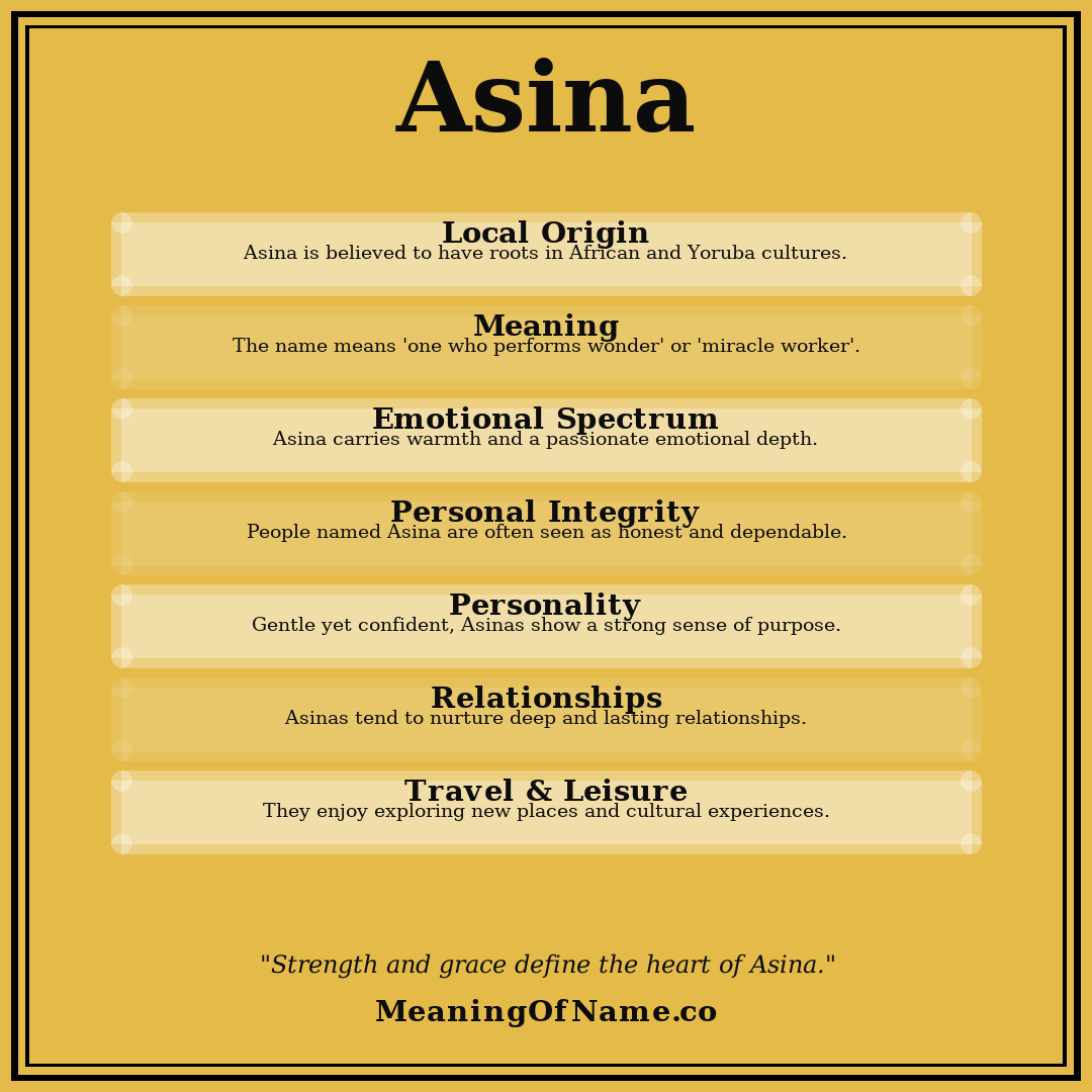 Asina name meaning poster