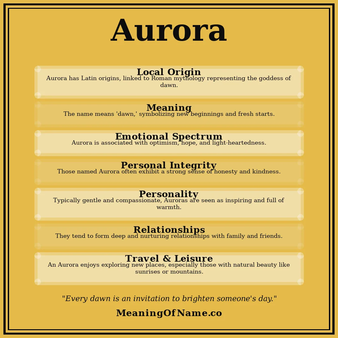 Aurora name meaning poster
