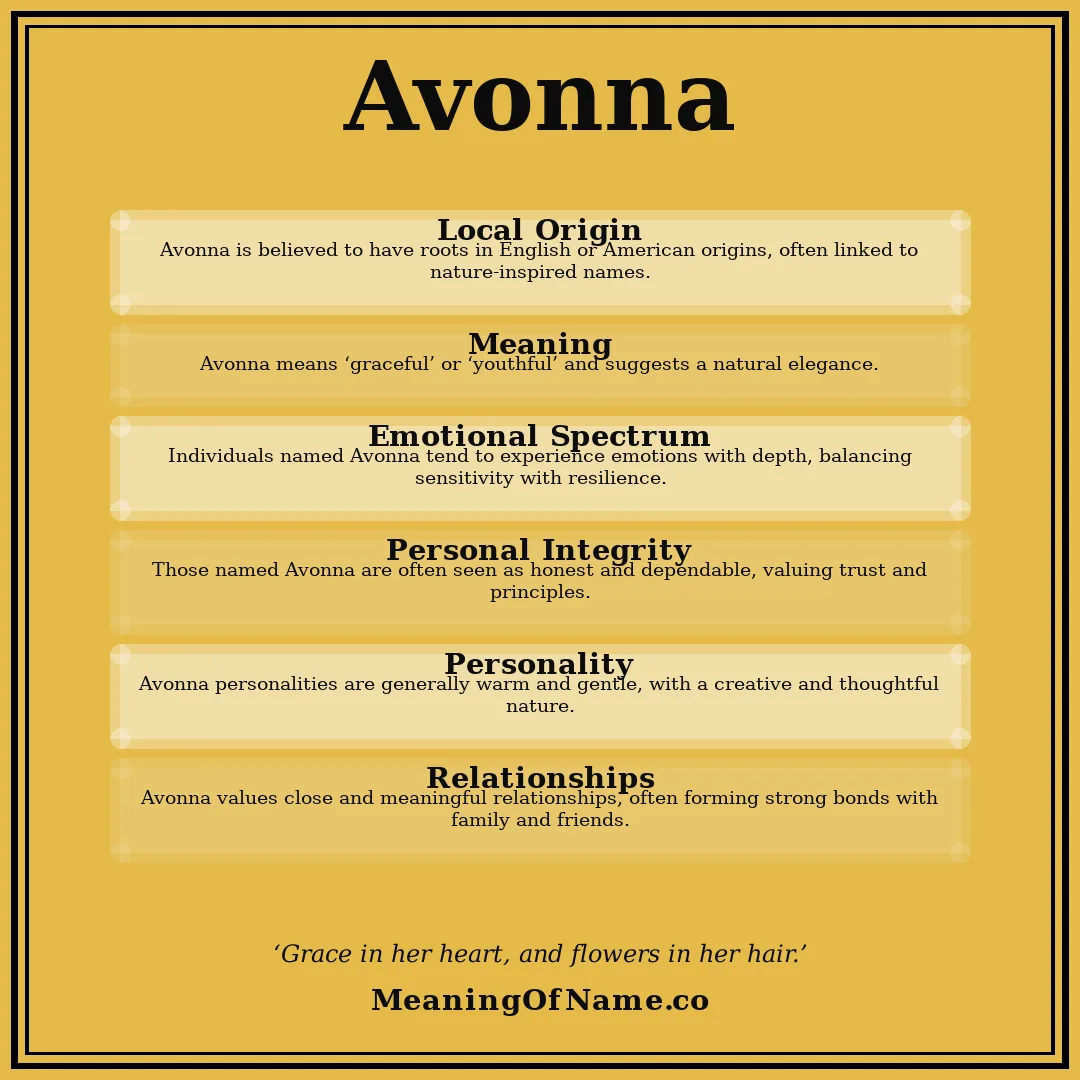 Avonna name meaning poster