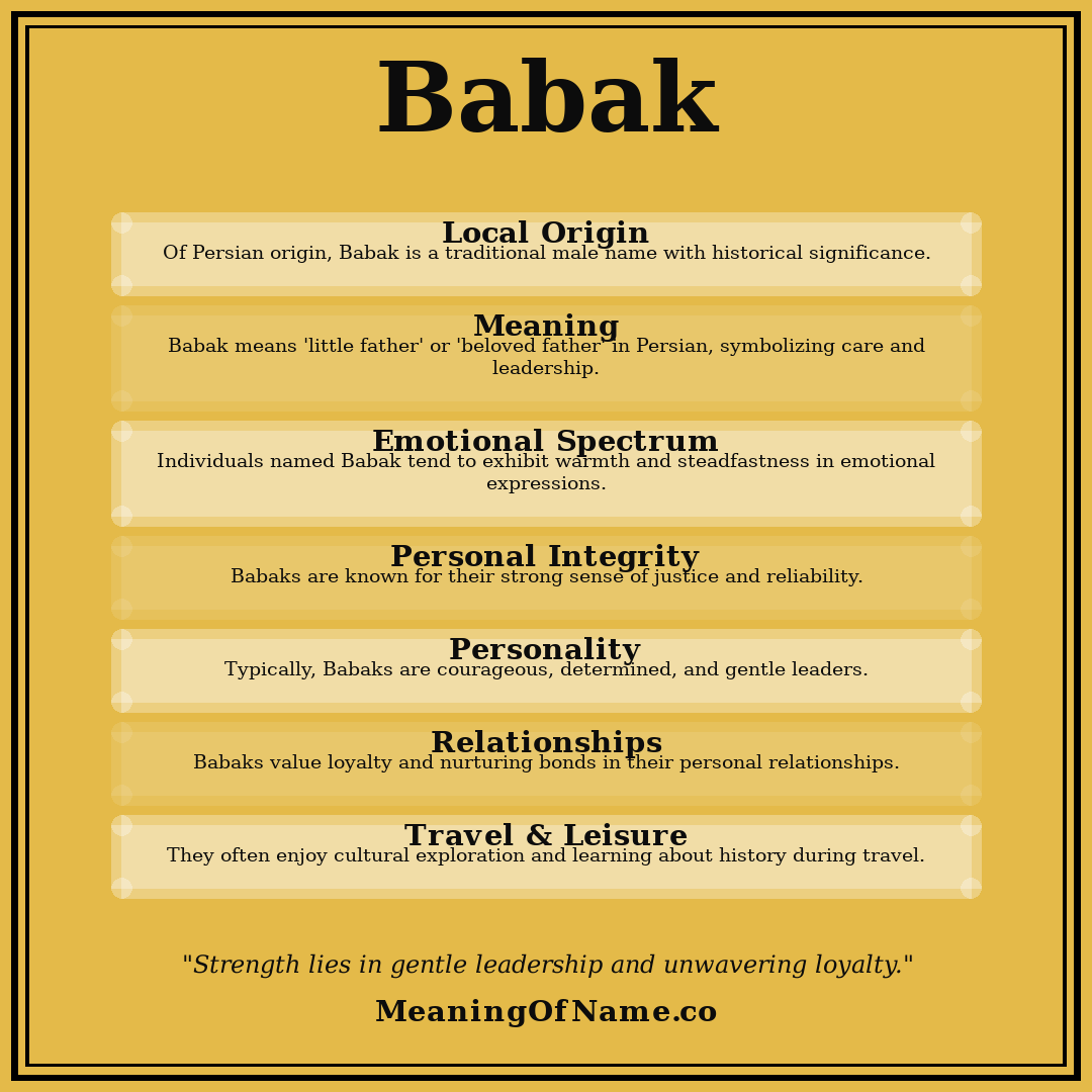 Babak name meaning poster