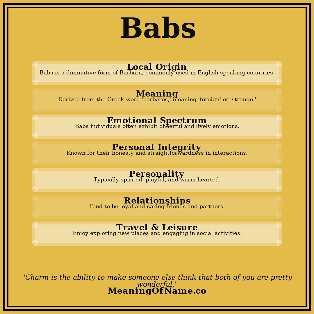 Babs name meaning poster