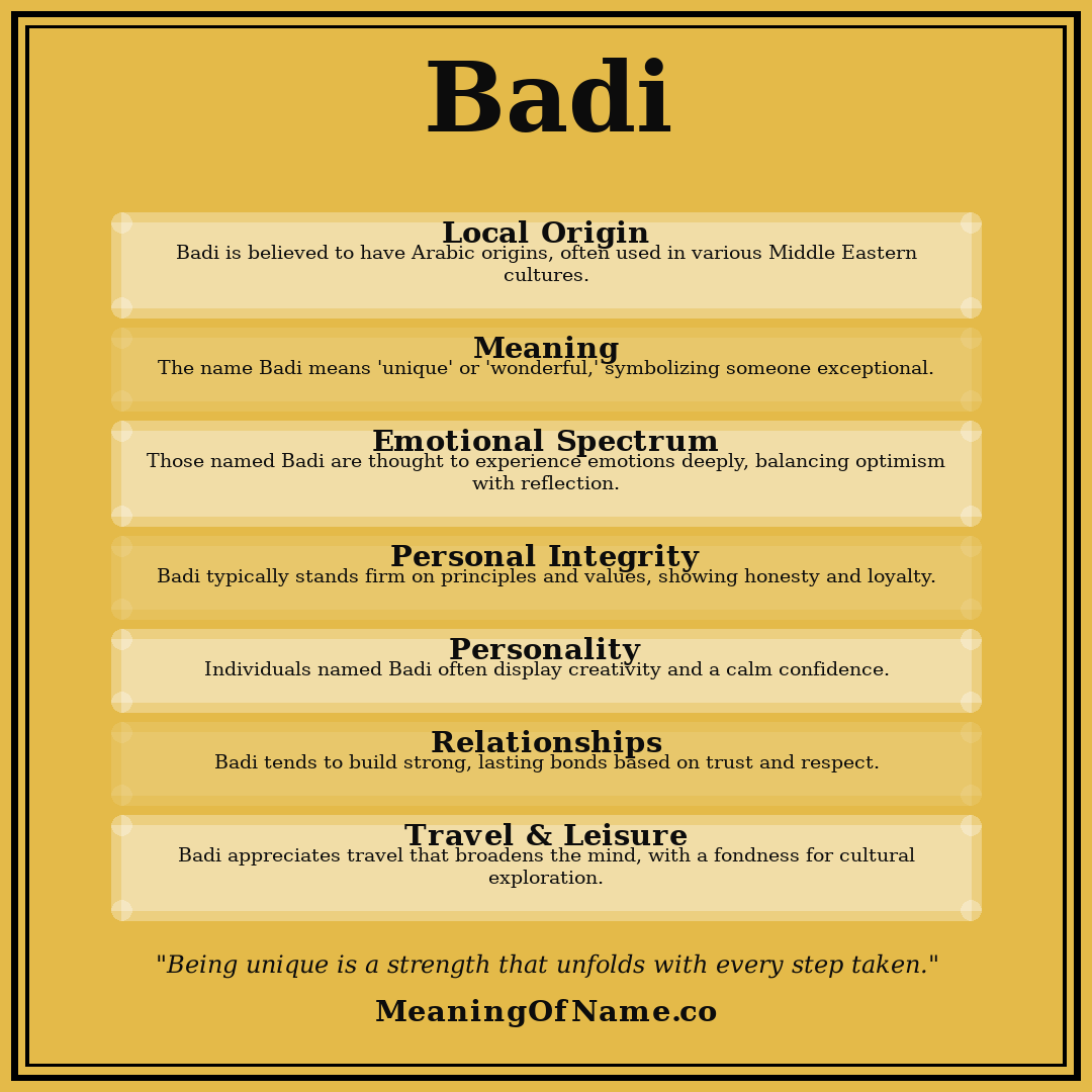 Badi name meaning poster