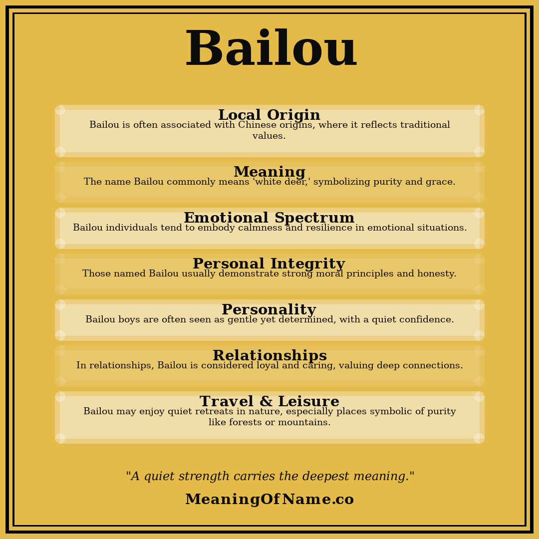 Bailou name meaning poster