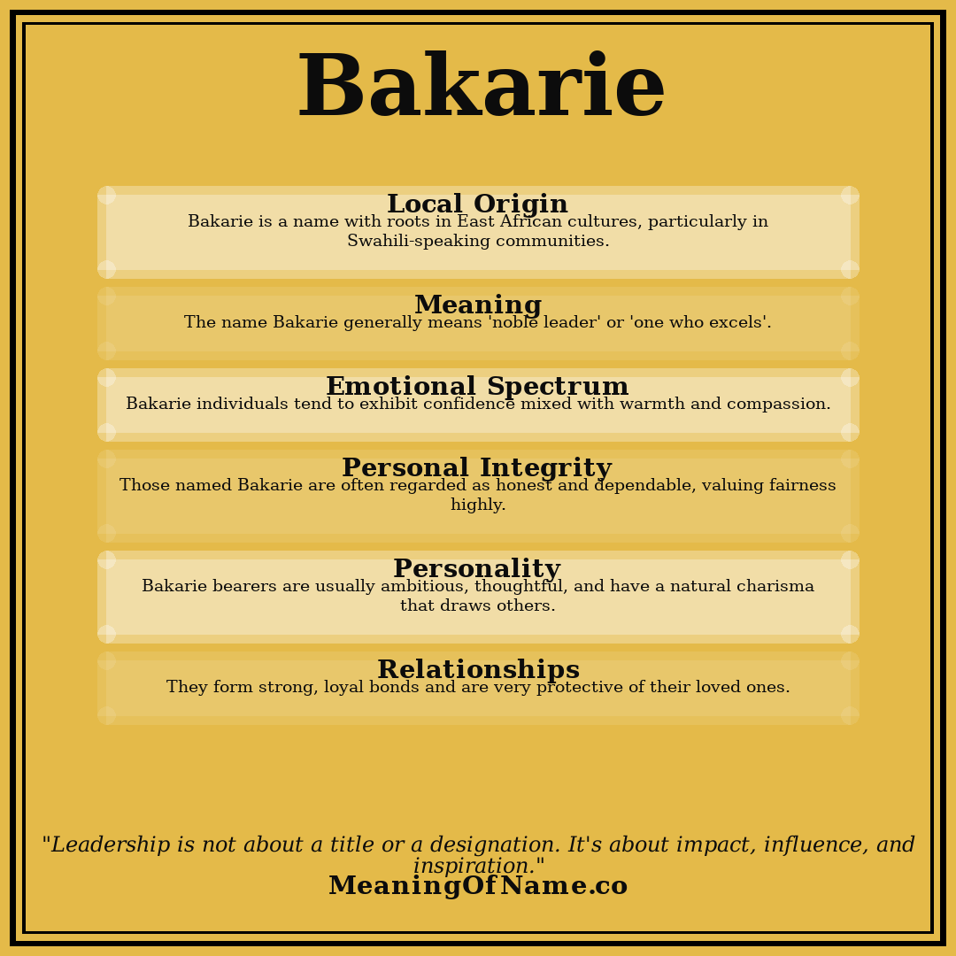 Bakarie name meaning poster
