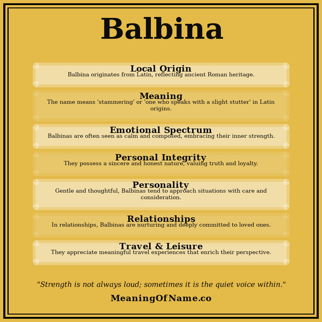 Balbina name meaning poster