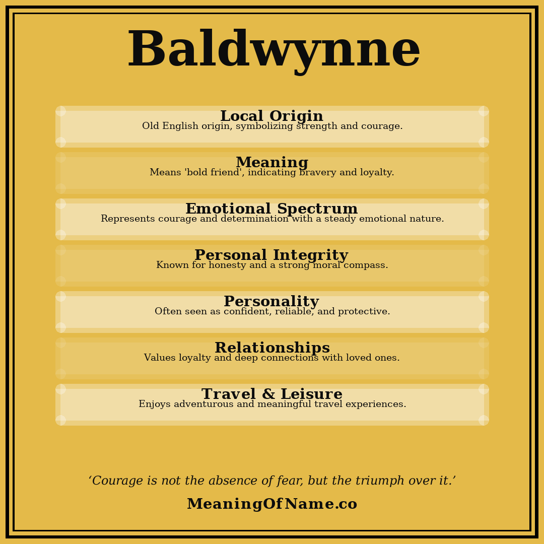Baldwynne name meaning poster