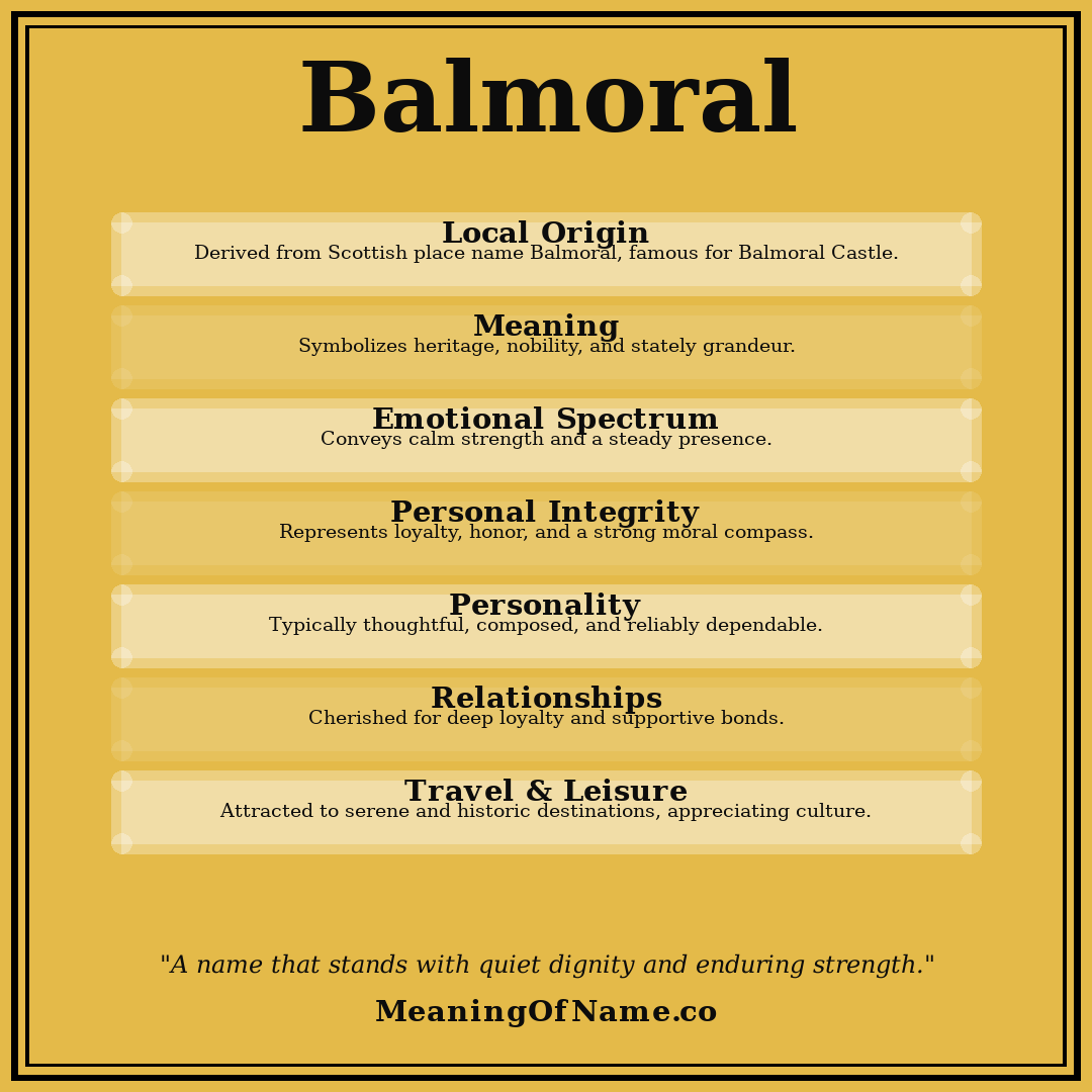 Balmoral name meaning poster