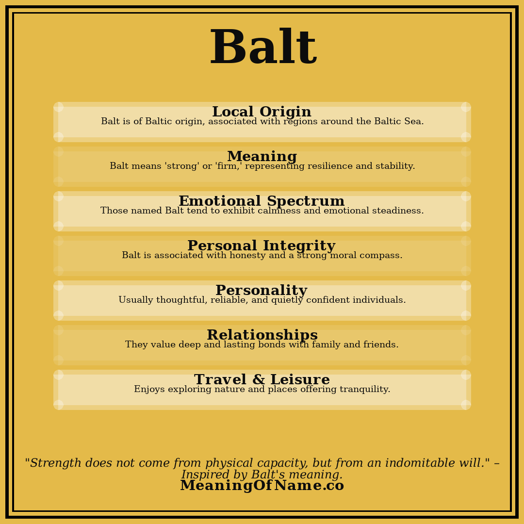 Balt name meaning poster