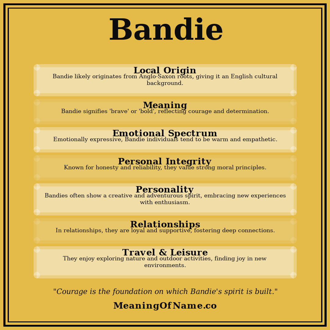 Bandie name meaning poster