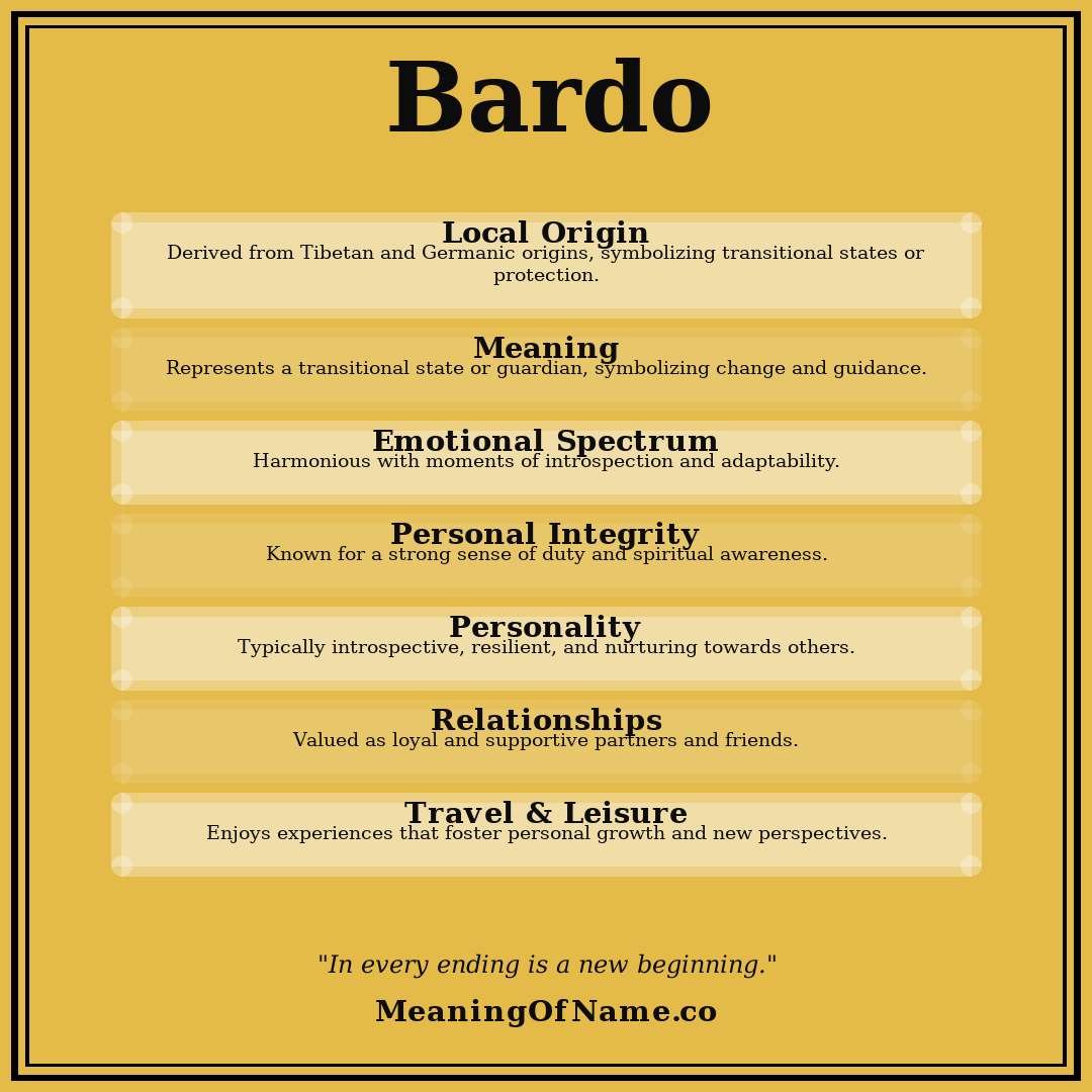 Bardo name meaning poster
