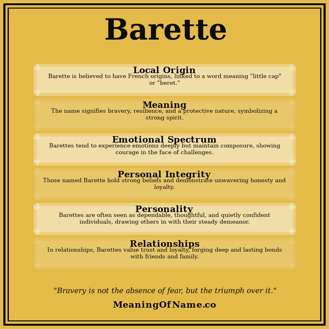 Barette name meaning poster