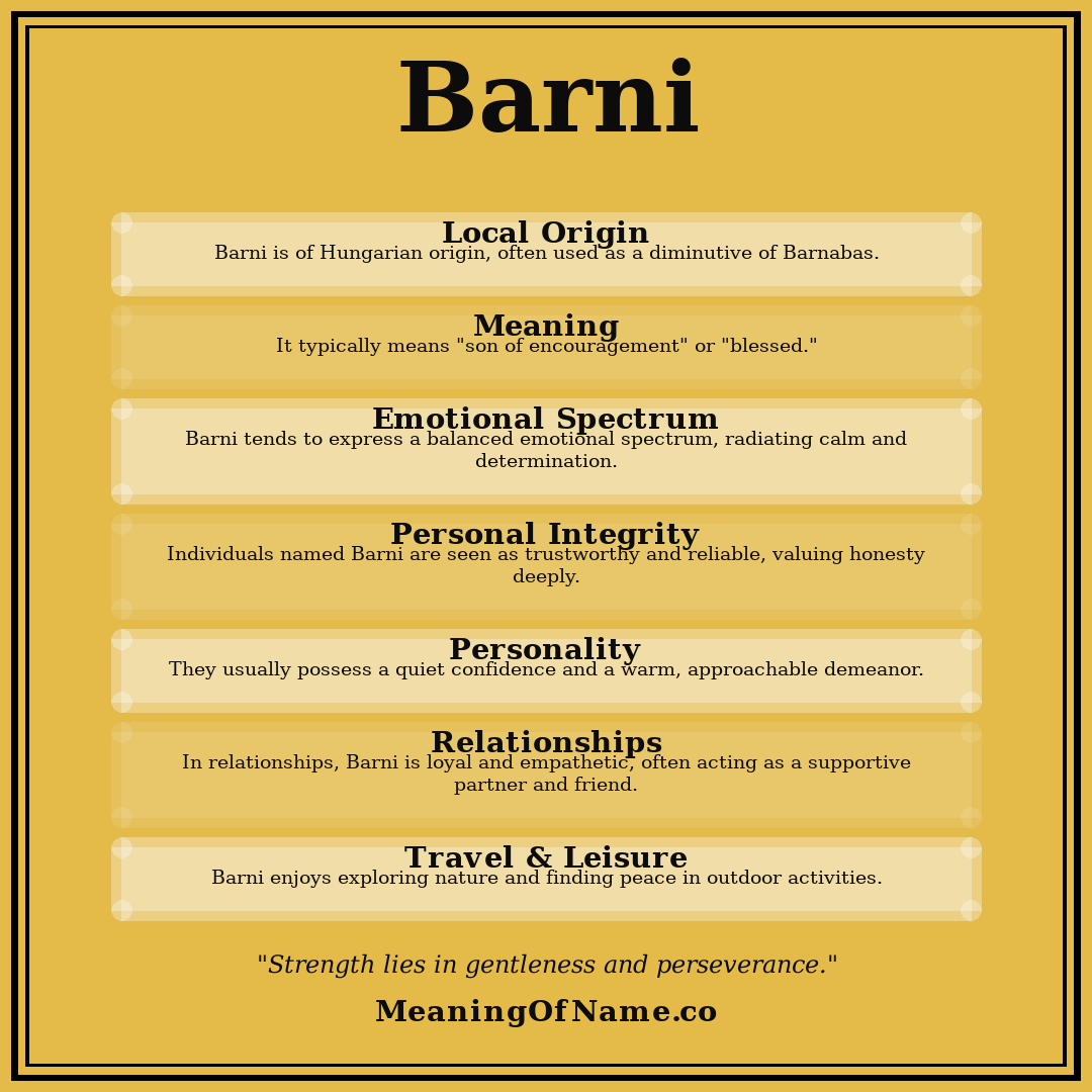 Barni name meaning poster