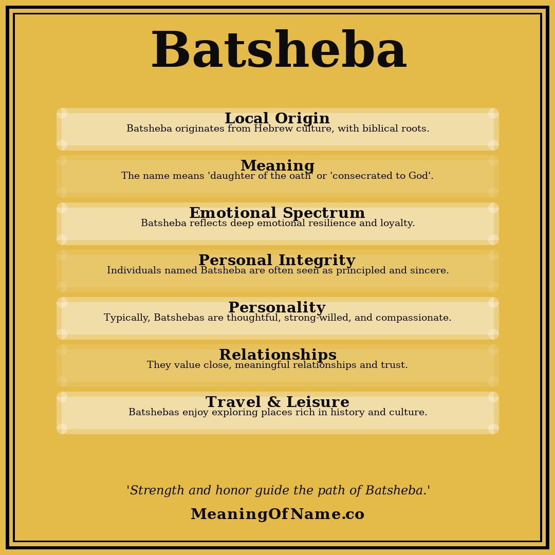 Batsheba name meaning poster