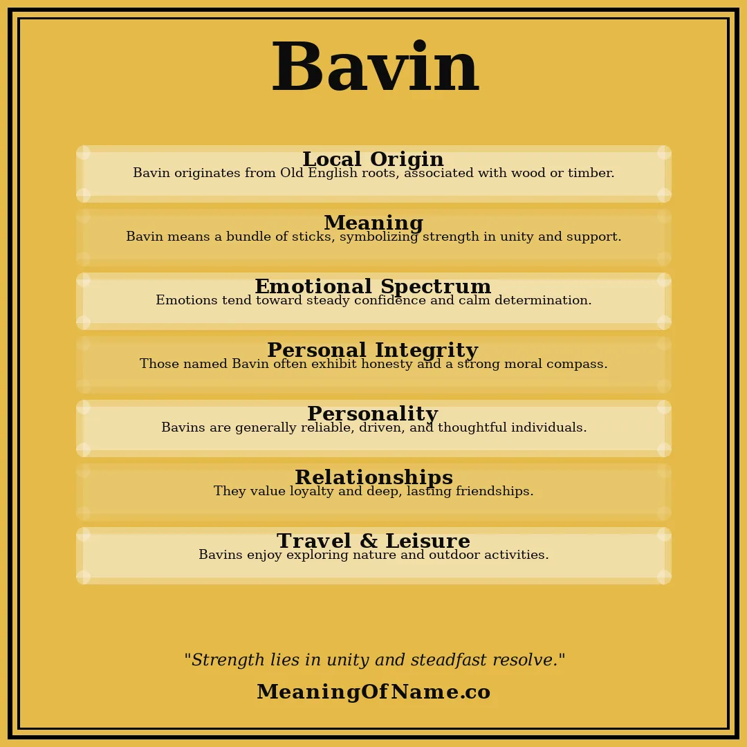 Bavin name meaning poster