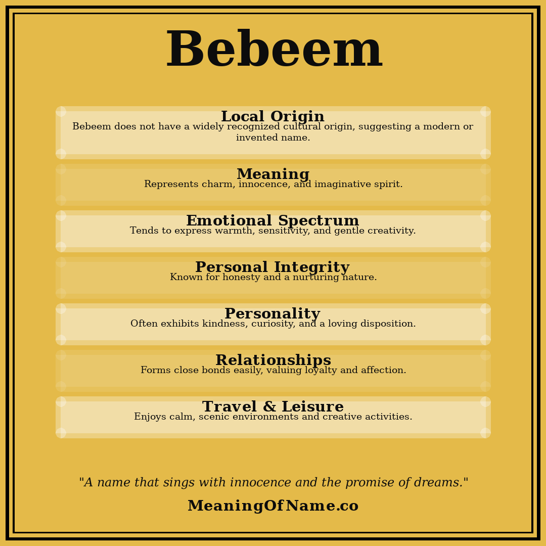 Bebeem name meaning poster