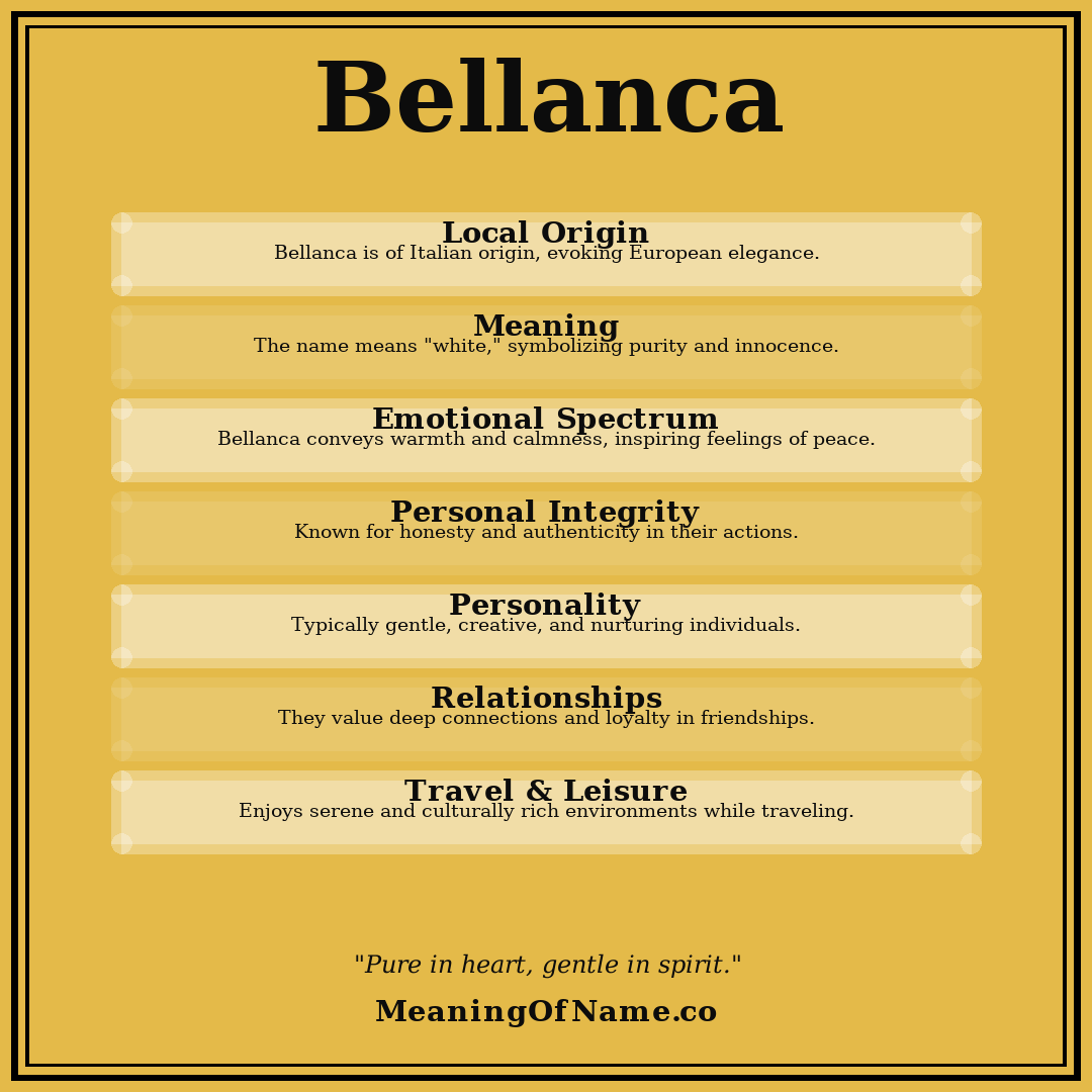 Bellanca name meaning poster