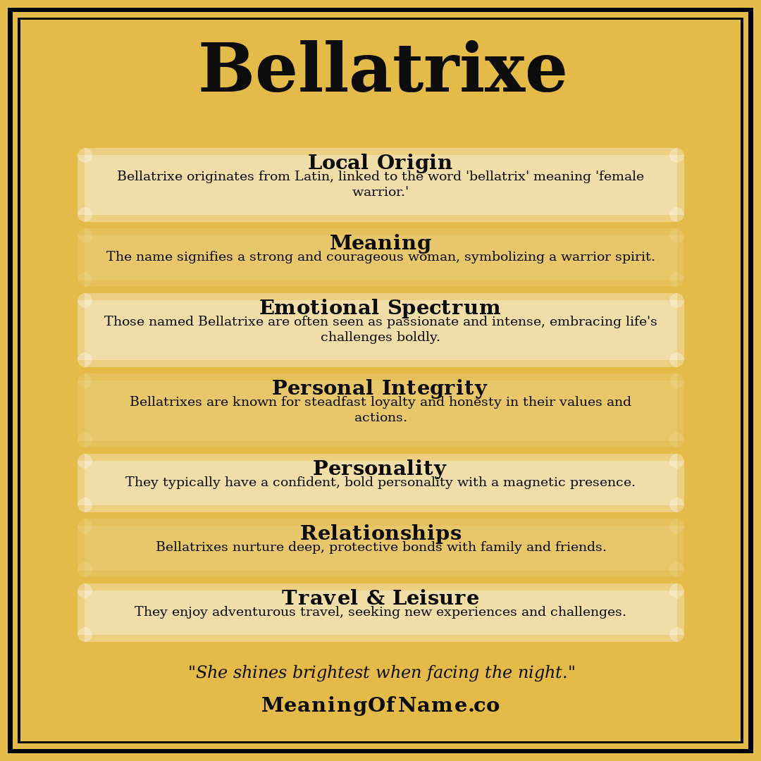 Bellatrixe name meaning poster
