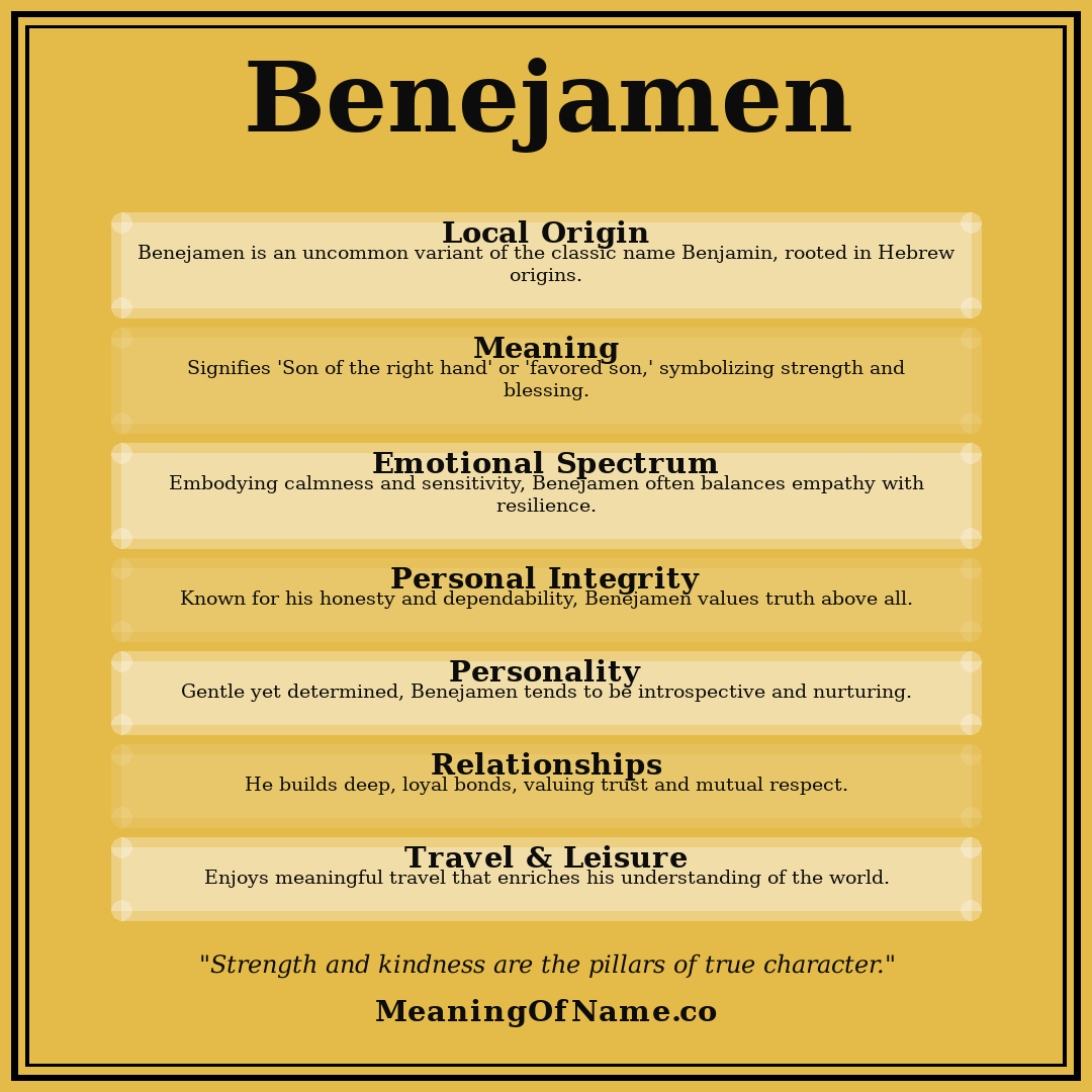 Benejamen name meaning poster