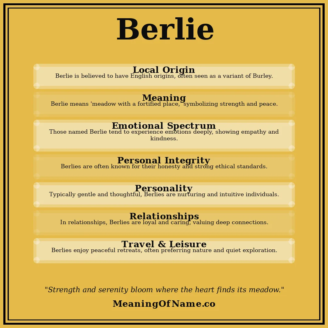 Berlie name meaning poster