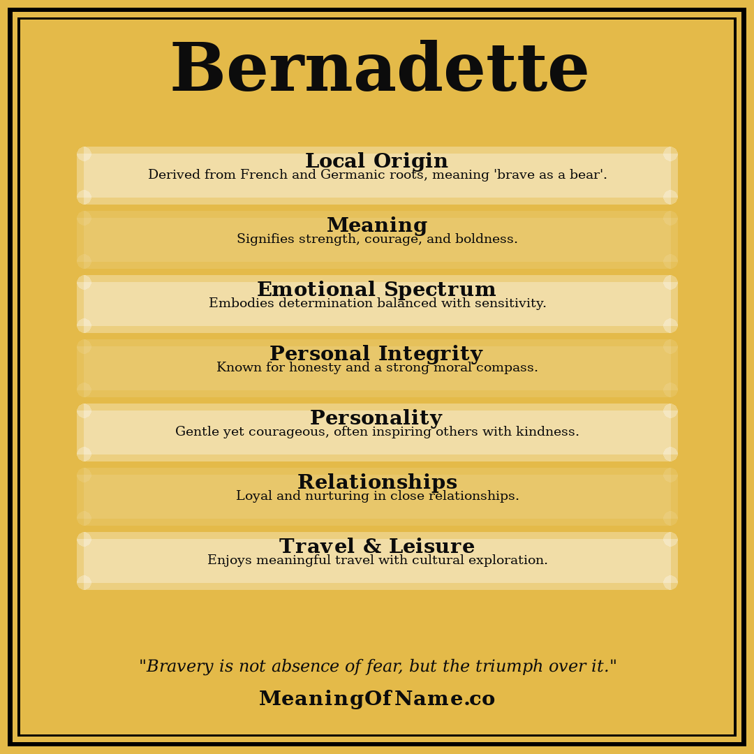 Bernadette name meaning poster