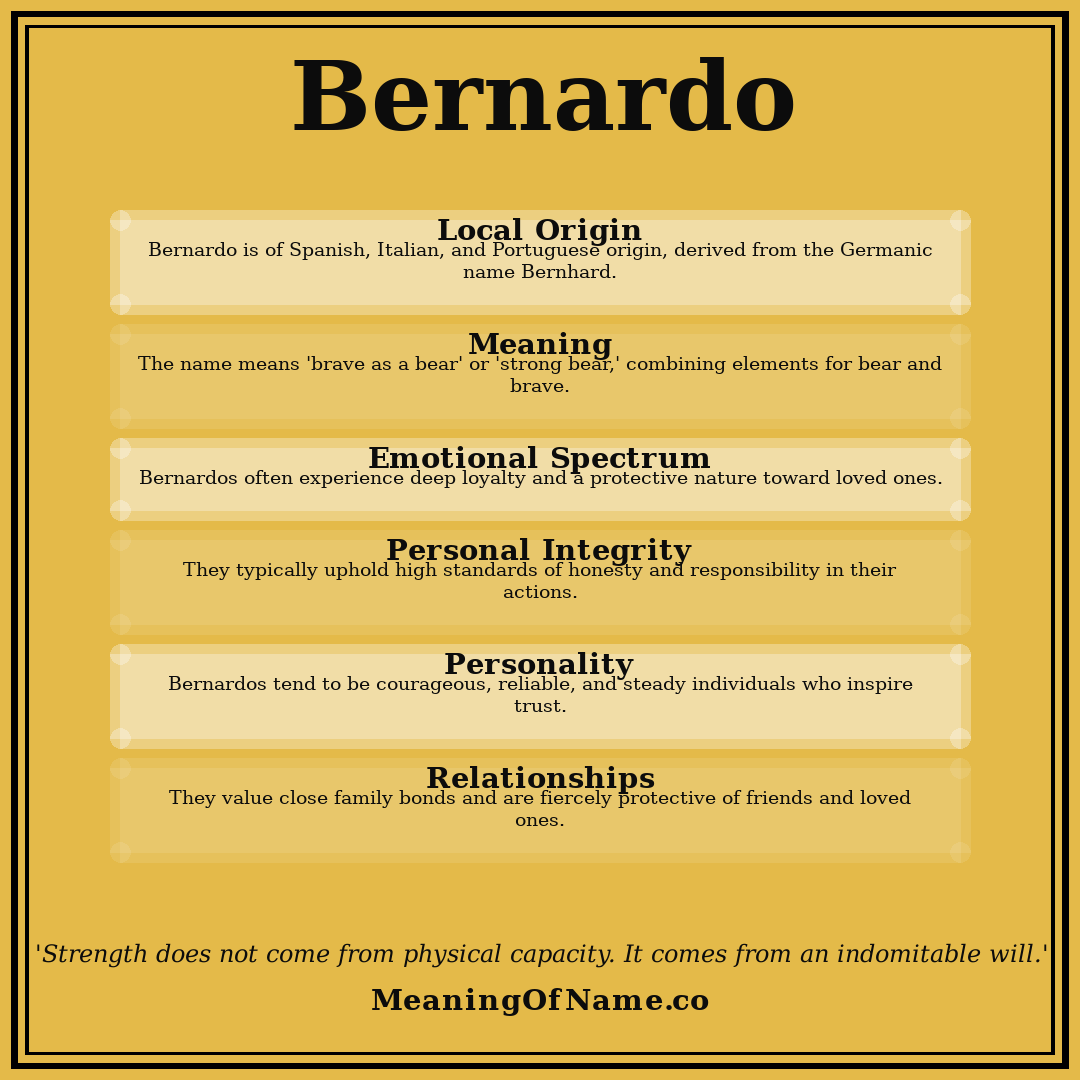 Bernardo name meaning poster
