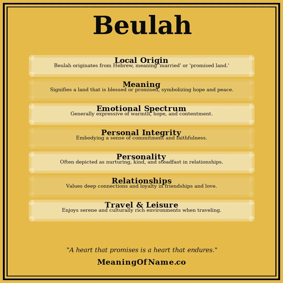 Beulah name meaning poster