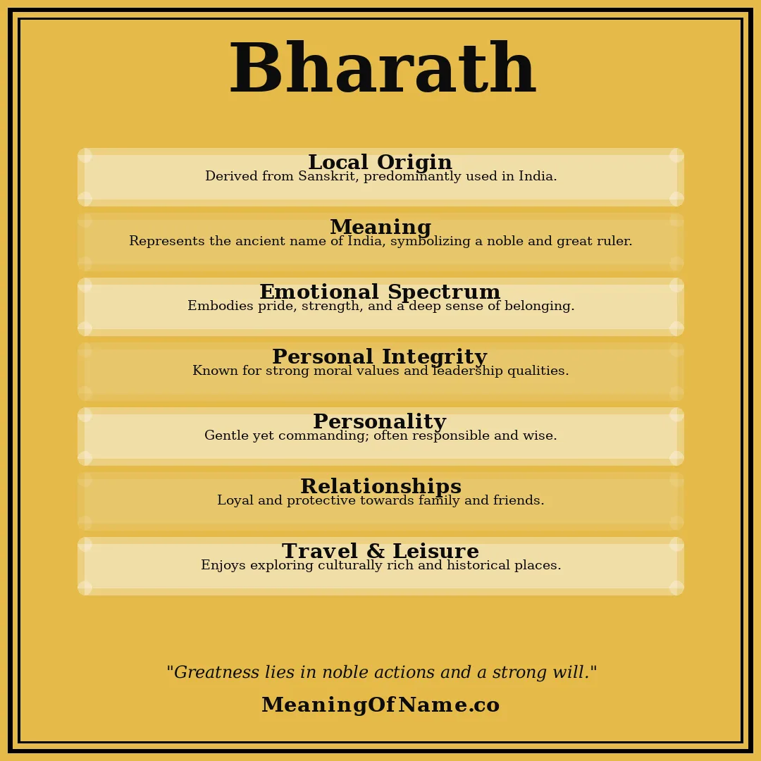 Bharath name meaning poster