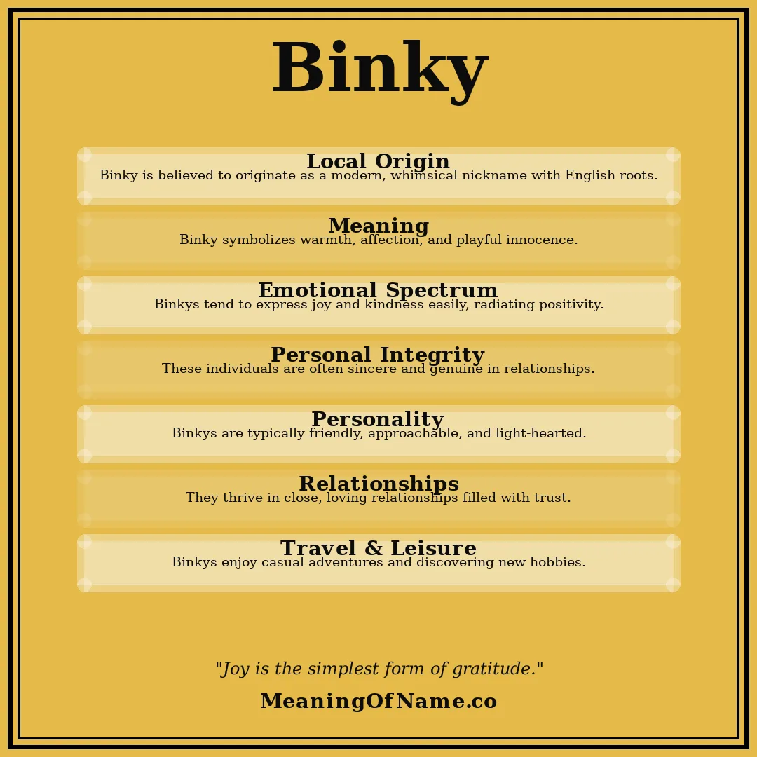 Binky name meaning poster