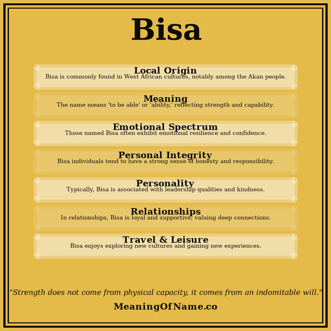 Bisa name meaning poster