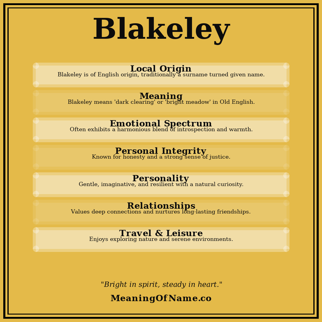 Blakeley name meaning poster
