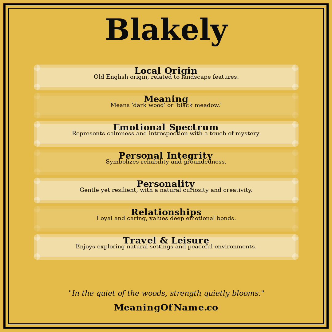Blakely name meaning poster