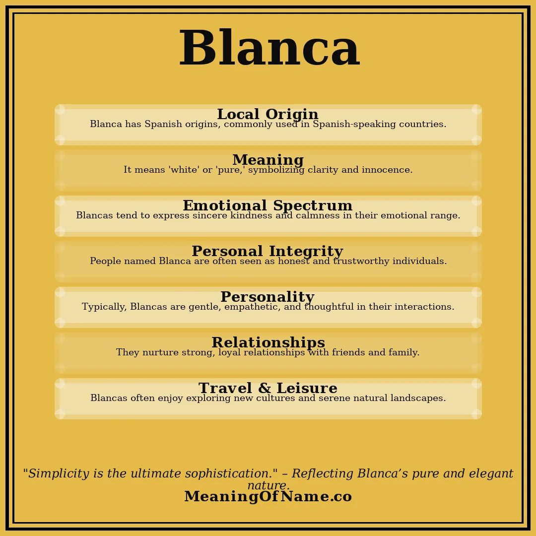 Blanca name meaning poster