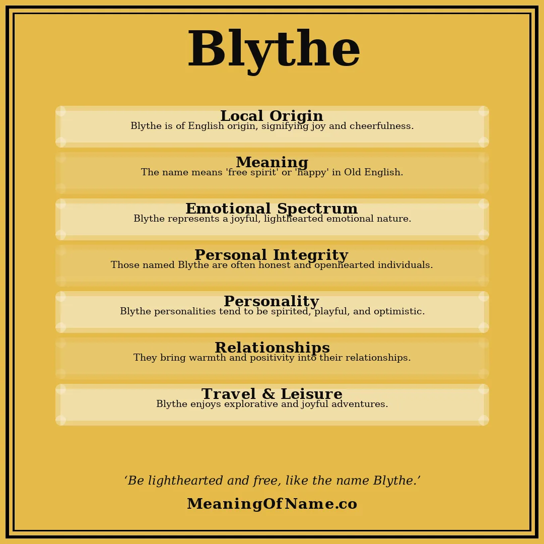 Blythe name meaning poster
