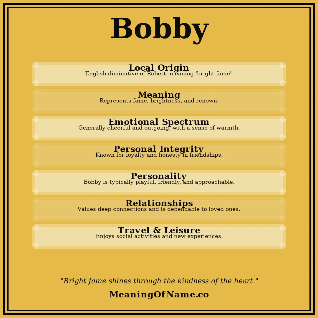 Bobby name meaning poster